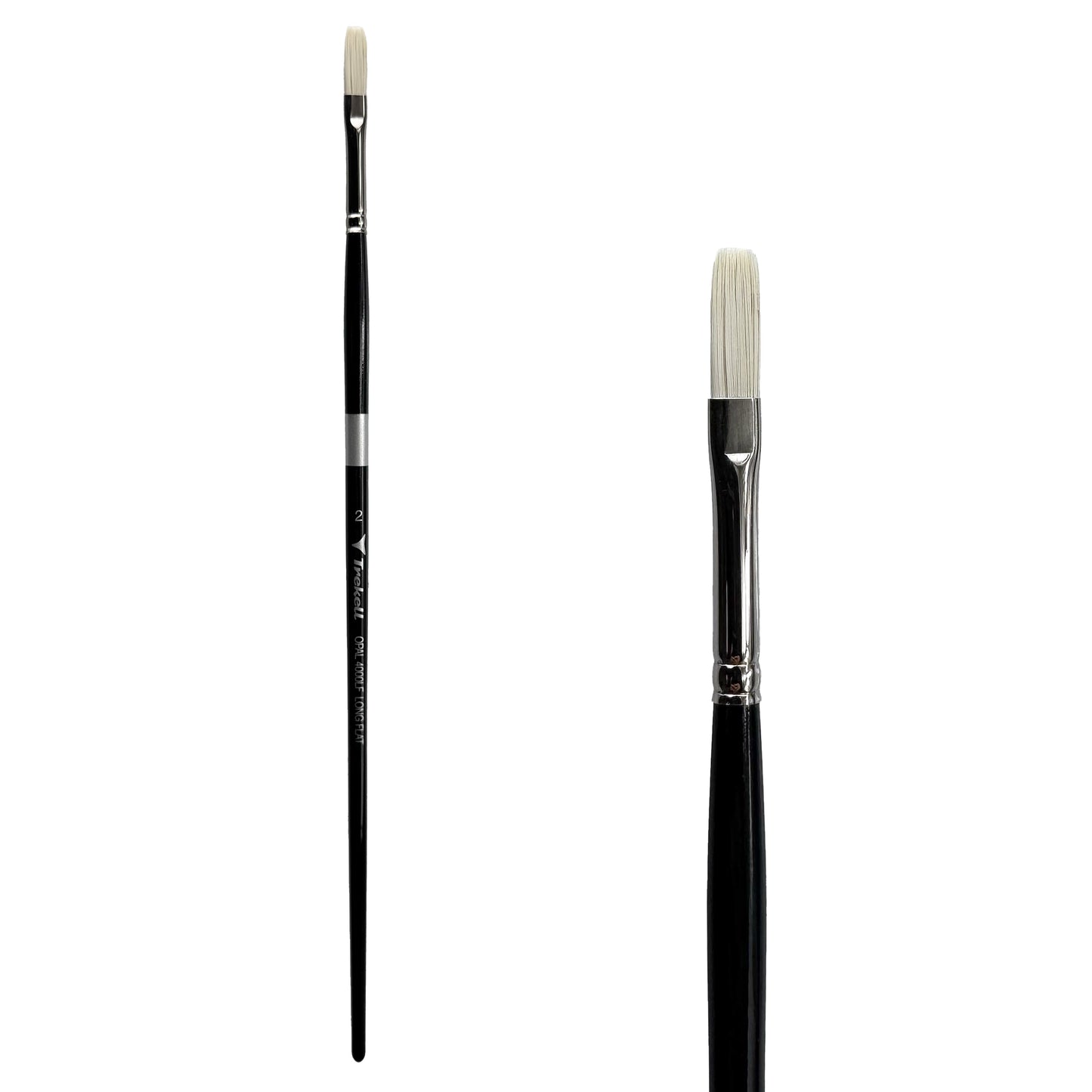 Trekell Opal #2 Long Flat Brush - Long Handle