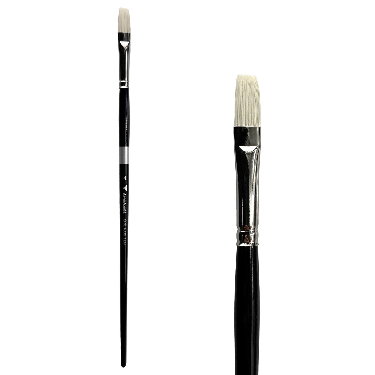 Trekell Opal #4 Flat Brush - Long Handle