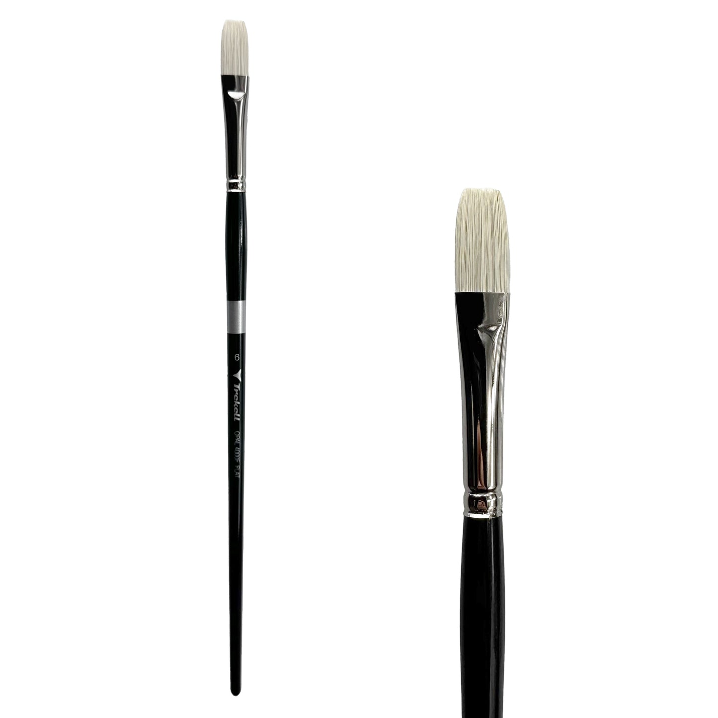 Trekell Opal #6 Flat Brush - Long Handle