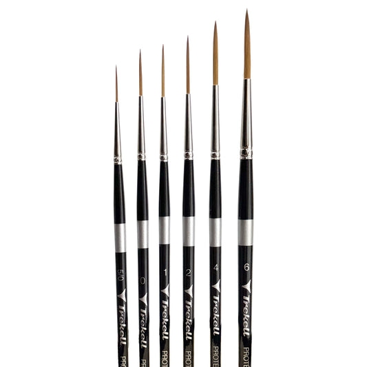 Trekell Protégé Complete Script/Rigger Brush Set - Short Handle