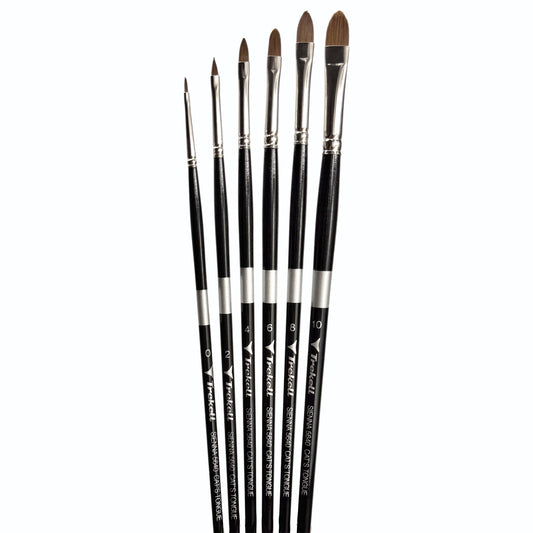 Trekell Sienna Complete Cat's Tongue Brush Set - Long Handle