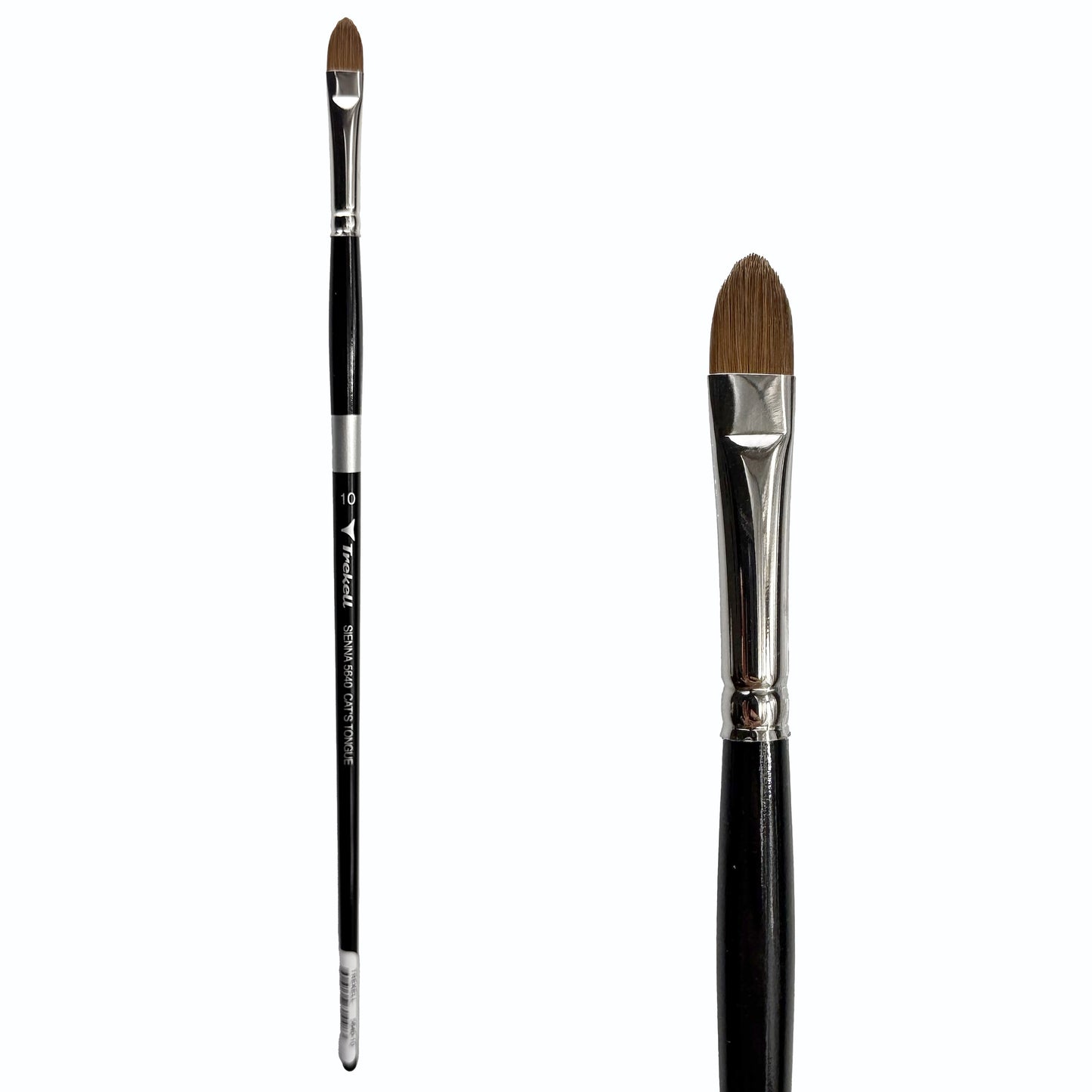 Trekell Sienna #10 Cat's Tongue Brush - Long Handle