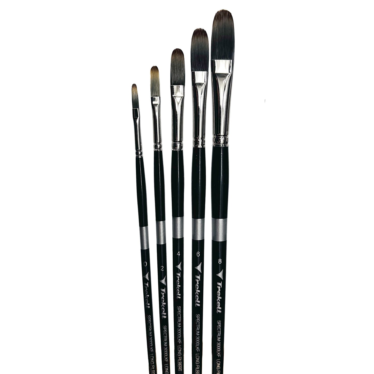 Trekell Spectrum Complete Long Filbert Brush Set - Long Handle