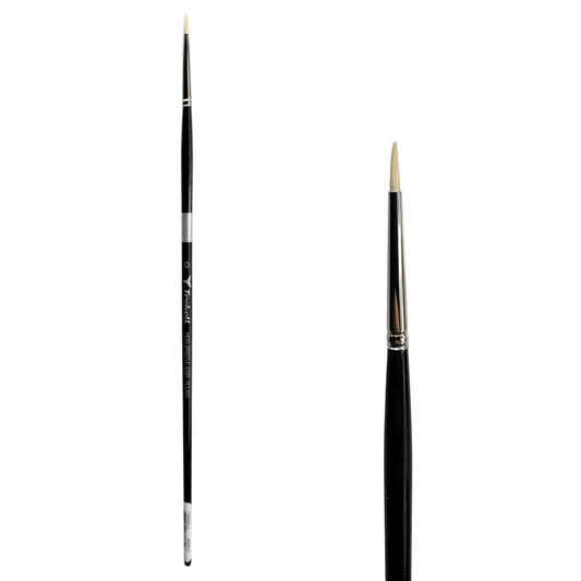 Trekell Hog Bristle #0 Round Brush - Long Handle