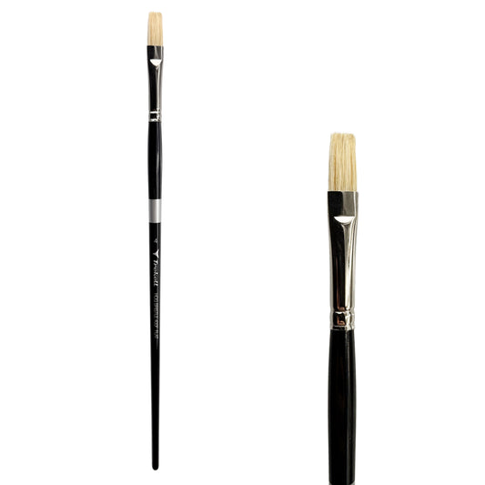 Trekell Hog Bristle Long Handle Artist Brush - Size #4 Flat
