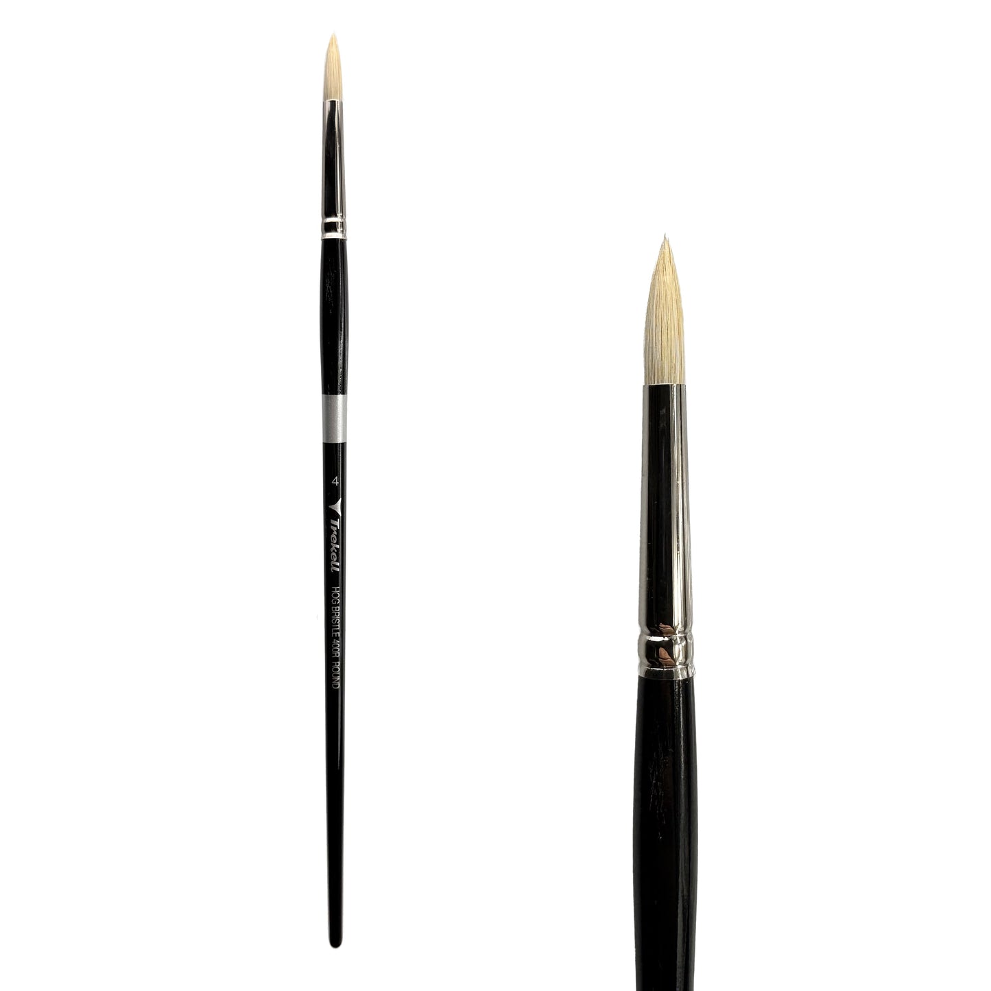 Trekell Hog Bristle #4 Round Brush - Long Handle
