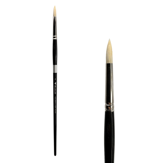 Trekell Hog Bristle #4 Round Brush - Long Handle