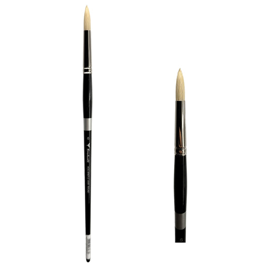 Trekell Hog Bristle #6 Round Brush - Long Handle