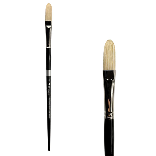 Trekell Hog Bristle Long Handle Artist Brush - Size #8 Long Filbert