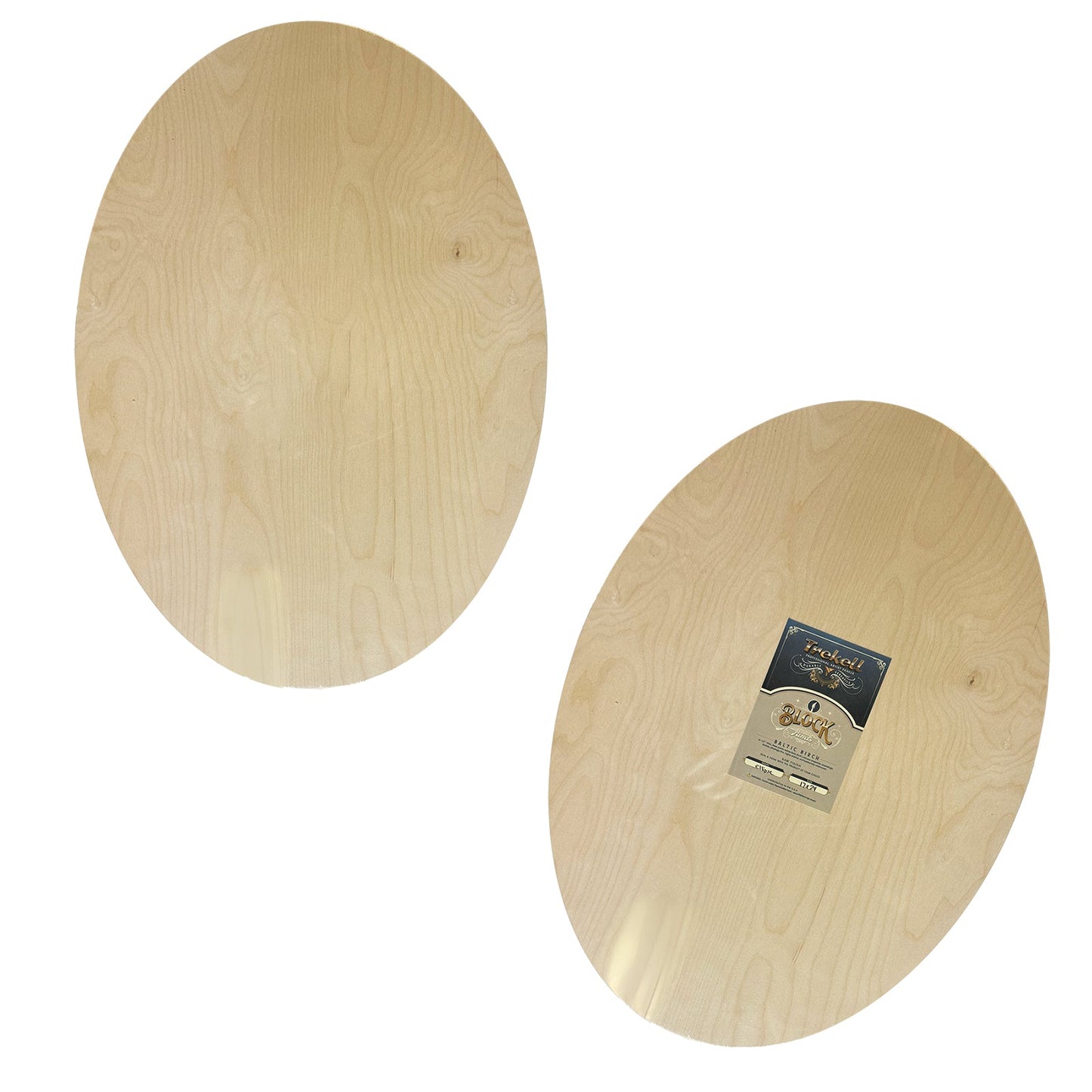 Trekell Unprimed Baltic Birch Oval Panel - 1/2" Thick Oval Wooden Canvas - 17" x 24"