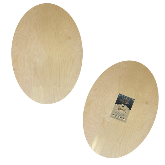 Trekell Unprimed Baltic Birch Oval Panel - 1/2" Thick Oval Wooden Canvas - 17" x 24"