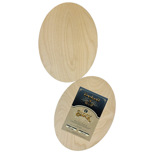 Trekell Unprimed Baltic Birch Oval Panel - 1/2" Thick Oval Wooden Canvas - 7.5" x 10"