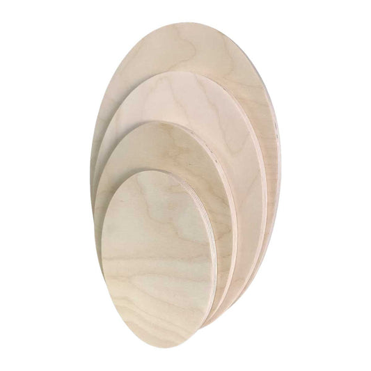 Trekell Unprimed Baltic Birch Oval Panel - 1/2" Thick Oval Wooden Canvas for Painting