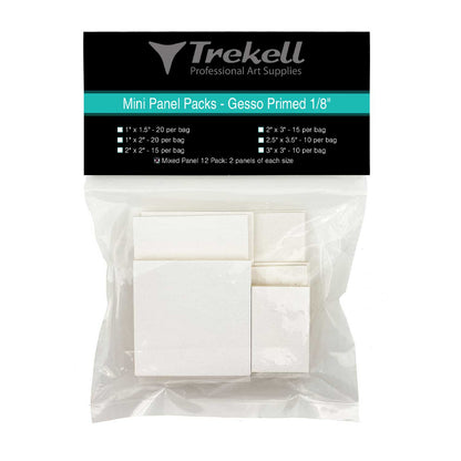 Trekell Mini Panel Packs - Gesso Primed - Size 1" x 1 1/2"
