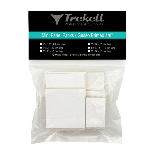 Trekell Mini Panel Packs - Gesso Primed - Size 1" x 1 1/2"
