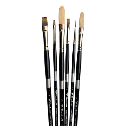 Julie Beck 6-Piece Trekell Brush Set | Synthetic & Natural Hair Brushes for Oil Painting